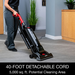 Sanitaire SC5815E in use, 40-foot detachable cord
