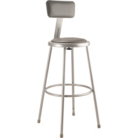 NPS 6430B NPS® 30" Heavy Duty Vinyl Padded Steel Stool with Backrest