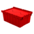 Attached Lid Container - HDPE - 21" x 15" x 9" - 60 lb Capacity - Red