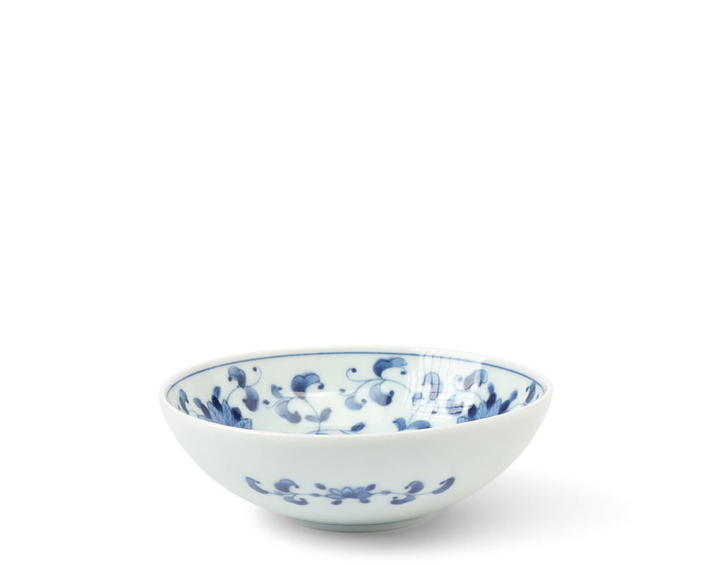 Blue Bowl Kiku Karakusa 5.25"