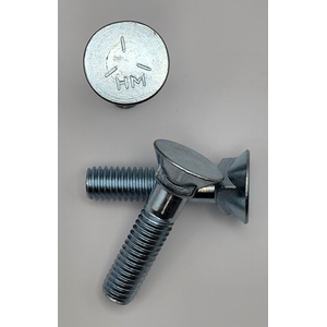 7/16" - 14 X 2 1/4" OVERSIZE 1/2" #3 HEAD PLOW BOLT SAE J429 GR 5 ZINC TRIVALENT CLEAR PER PRINT
