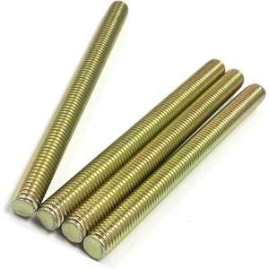 1 1/4" - 12 X 72" FULLY THREADED STRAIGHT ROD SAE J429 GR 8 ZINC TRIVALENT YELLOW