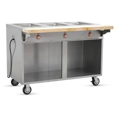 FWE HLC-3W6-1-DRN-OB Three Well Radiant Steam Table