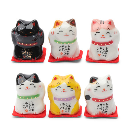 Figurine Fortune Cat Assorted 1"h