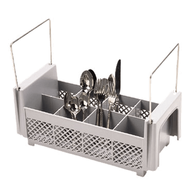 Cambro Half Size 4-3/4"H Flatware Basket with Handles