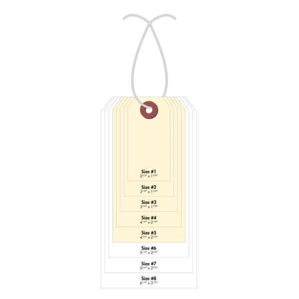 #5 Cardstock Tag Elastic-Attached - Manila