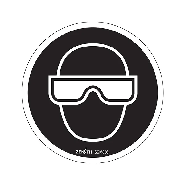 Eye Protection Required Sign - 6" x 6" - Vinyl - Pictogram