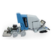 EDIC Polaris 12-gal tilted back on its wheels for transport