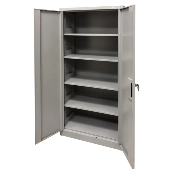 Storage Cabinet - Steel - Knocked Down - 36" x 24" x 78" - 4 Shelf - 300 lb Capacity - Grey