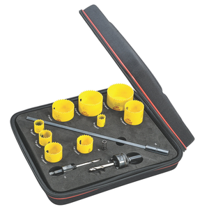 STARRETT KFC09041-N 13 Piece Hole Saw Kit - Fast Cut Plumbers and Electricians Kit
