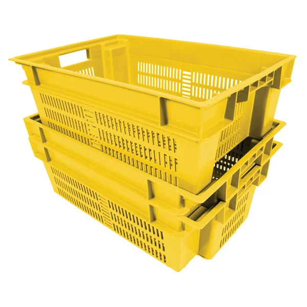 Stack and Nest Bin - Plastic - 24" x 16" x 8" - 44 lb Capacity - Yellow