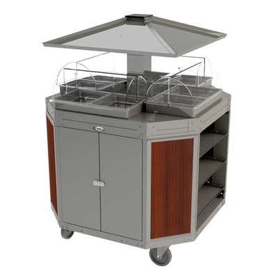 Cadco CBC-OCT-L5 MobileServ® Octagon Grab & Go Merchandising Cart 4-Sided Grab & Go Shelf On Top