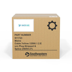 Nacecare - 911723 - Mains Cable.Yellow.12500.1.2.Euro Plug.Stripped & Splice (H05Vv-F)
