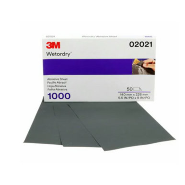 3M™ Wetordry™ Abrasive Sheet 1000 Grit, 5 1/2 x 9 in 50 sheets per carton