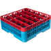 Carlisle RG25-2C410 25-Compartment Blue Glass Rack with 2 Red Ex