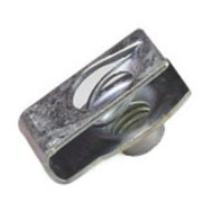 M8 - 1.25 SHORT THROAT MULTIPLE THREAD SPRING NUT U TYPE 1050 - 1065 STEEL MECHANICAL ZINC YELLOW PER PRINT
