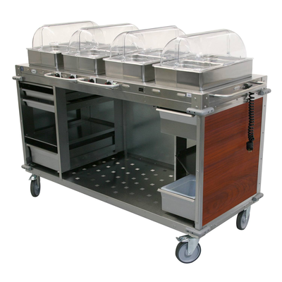 Cadco CBC-HHHH-L5-4 MobileServ® Mobile Hot Buffet Cart (4) Hot Full Size Buffet Servers