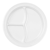 Thunder Group NS703W 10 ¼" Diameter x 3/4" Height 3-Section Compartment Plate