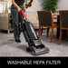Sanitaire SC5713D in use, washable HEPA filter