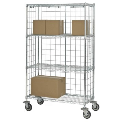 Focus FEMK184869CH Enclosed Mobile Cart 18X48X63 Swivel Casters