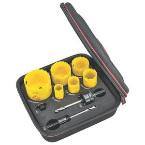STARRETT KDC06042-N DCH Electricians Kit A w/ 6 Hole Saws and 3 Accessories