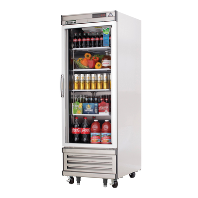 Everest EBGR1 27-Inch Glass Door Upright Reversible Door Reach-In Refrigerator, 21-Cubic Feet, NSF