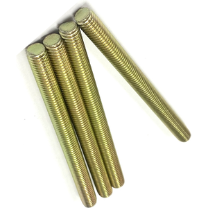 5/16" - 18 X 3" FULLY THREADED STRAIGHT ROD SAE J429 GR 8 ZINC TRIVALENT YELLOW