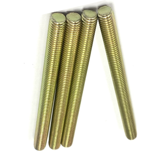 1 1/4" - 7 X 24" FULLY THREADED STRAIGHT ROD SAE J429 GR 8 ZINC TRIVALENT YELLOW