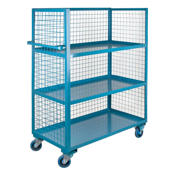 Wire Mesh Cart - 63" x 24" x 63" - 1200 lb Capacity - Steel - 3 Shelf