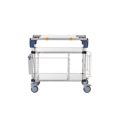 Metro MSQ1836-FSFS-PK2 PrepMate qwikSet MultiStation 36" Prep Station with Accessory Pack 2, Solid Stainless Steel top and bottom shelves with Stainless Steel posts