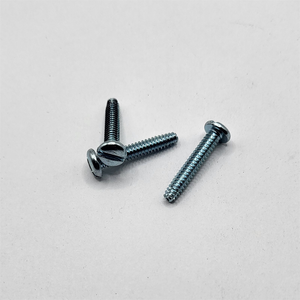 NO. 6" - 32 X 3/4" SLOTTED PAN HEAD THREAD CUTTING SCREW TYPE F STEEL CASE HARDENED ZINC CLEAR