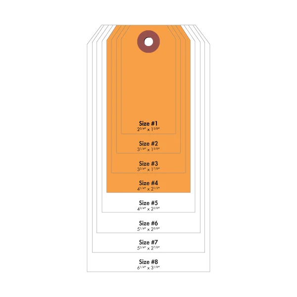 #4 Cardstock Tag - Fluorescent Orange