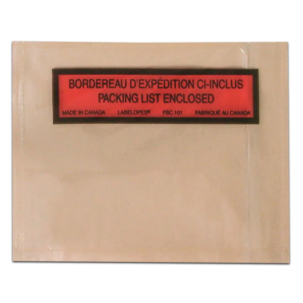 Packing List Envelope - 4" x 5" - Printed