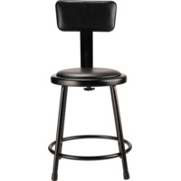 NPS 6418B-10 NPS® 18" Heavy Duty Vinyl Padded Steel Stool with Backrest