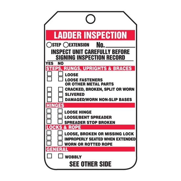 Plastic Inspection Tag - Ladder Inspection