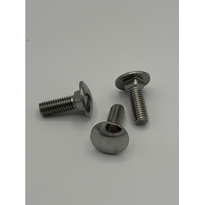 M10 - 1.5 X 30MM DIN 603 SQUARE NECK ROUND HEAD BOLT SS PLAIN
