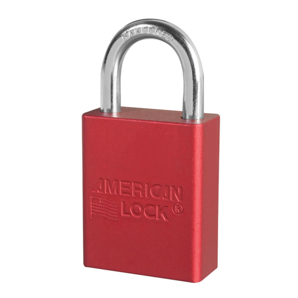 Safety Padlock - Aluminum - 1" Shackle - Red