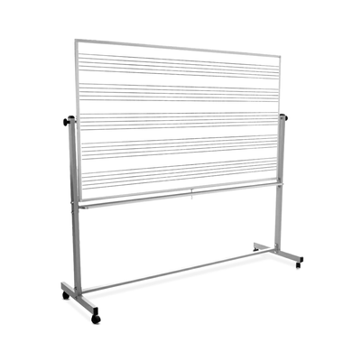 LUXOR MB7248MM 72"W x 48"H Mobile Double Sided Music Whiteboard