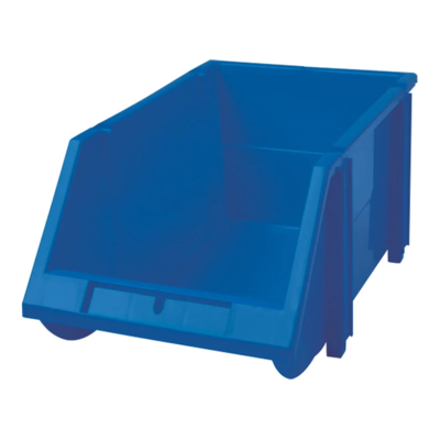 Stack & Hang Bin - Plastic - 5-7/8" x 9-13/16" x 4-11/16" - 13 lb Capacity - Blue