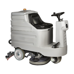 New Onyx 26" Riding Dual Brush Automatic Floor Scrubber, 24 volt, 270 aH AGM maintenance free batteries. Traction drive.