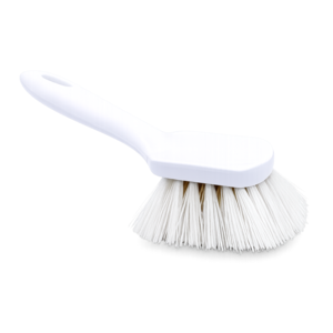 8 1/2" Solid Plastic Block White Nylon Fender Brush-Short Handle