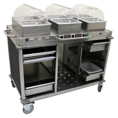 Cadco CBC-HHH-L3-4 MobileServ® Mobile Hot Buffet Cart (3) Hot Full Size Buffet Servers