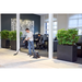 Nilfisk VP400 HEPA vacuuming an office floor
