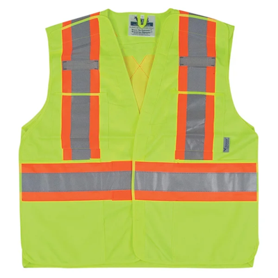 Safety Vest - Traffic - Tear-Away - CSA Class 2 Level 2 - Large/X-Large - High Visibility Lime Green