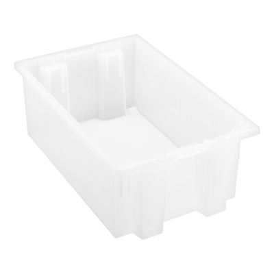 Quantum SNT190CL Clear Stack And Nest Tote, 19-1/2"W X 15-1/2"D
