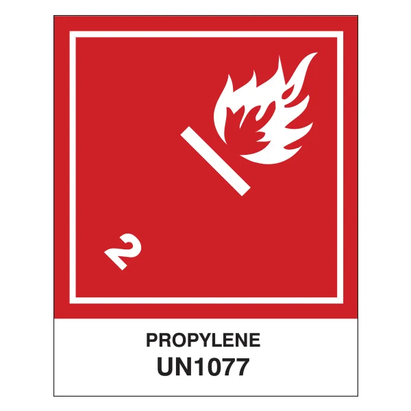 Propylene Label - Class 2.1 - 5" x 4"