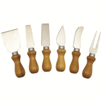 Winco KCS-6W Cheese Knife with Wooden Handle