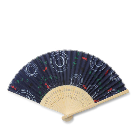 Folding Fan Navy Goldfish