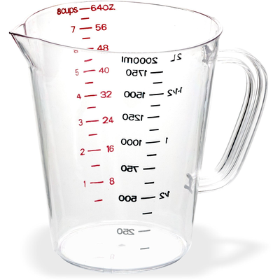Carlisle 4314407 Clear Plastic Measuring Cup Half-Gallon