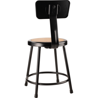 NPS 6218B-10 NPS® 18" Heavy Duty Steel Stool with Backrest